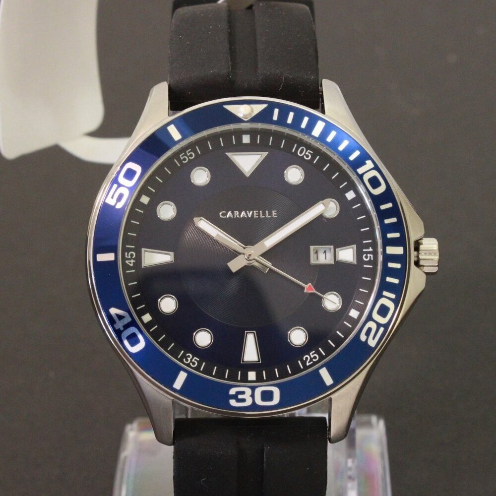 Caravelle Men's Sport Watch By Bulova Sunburst Dial Silicone Strap 42mm - Picture 6 of 13